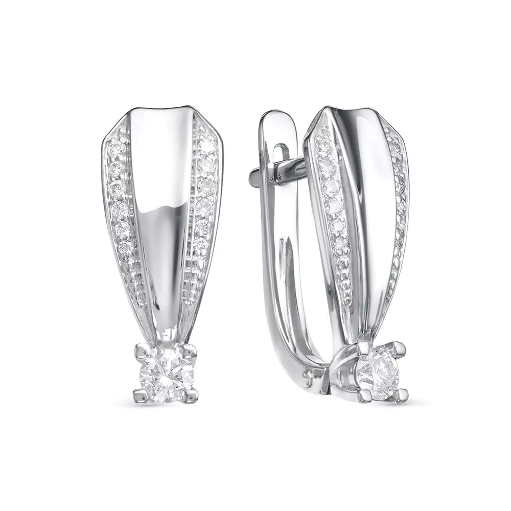 Серьги из белого золота с бриллиантом V28182510000