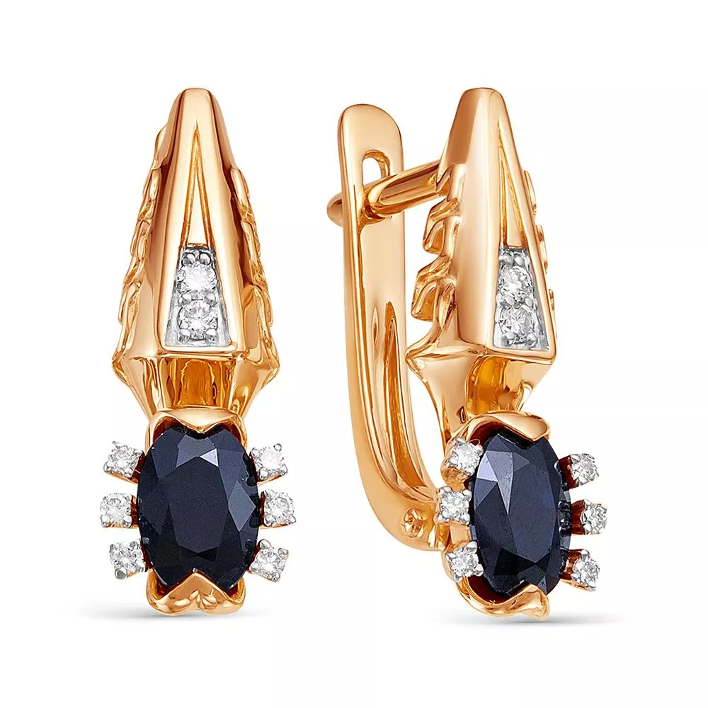 Серьги из красного золота с сапфиром V24111510300