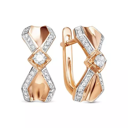 Серьги из красного золота с бриллиантом V28121510000