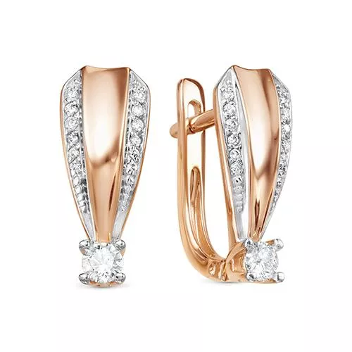 Серьги из красного золота с бриллиантом V28181510000