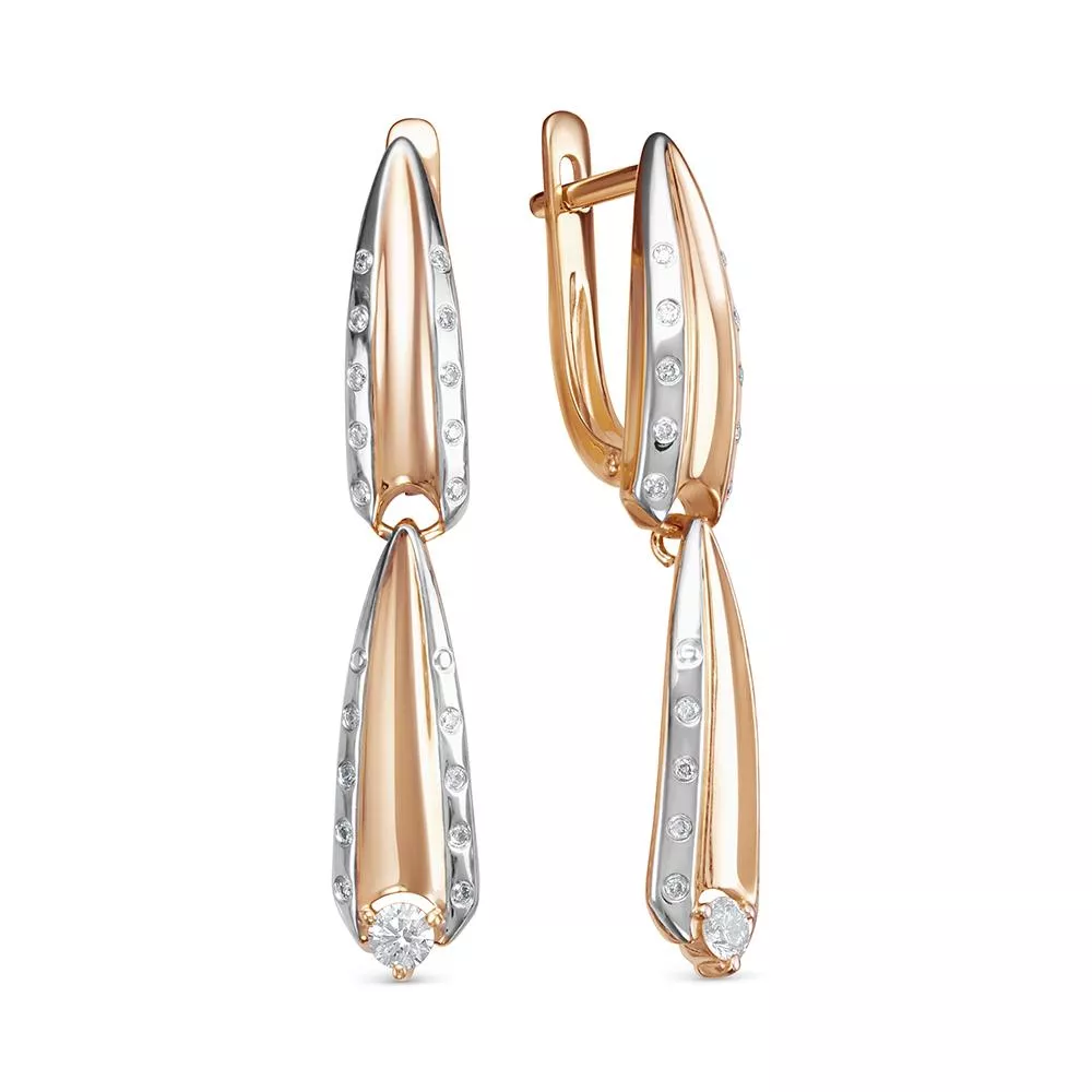 Серьги из красного золота с бриллиантом V28161510000