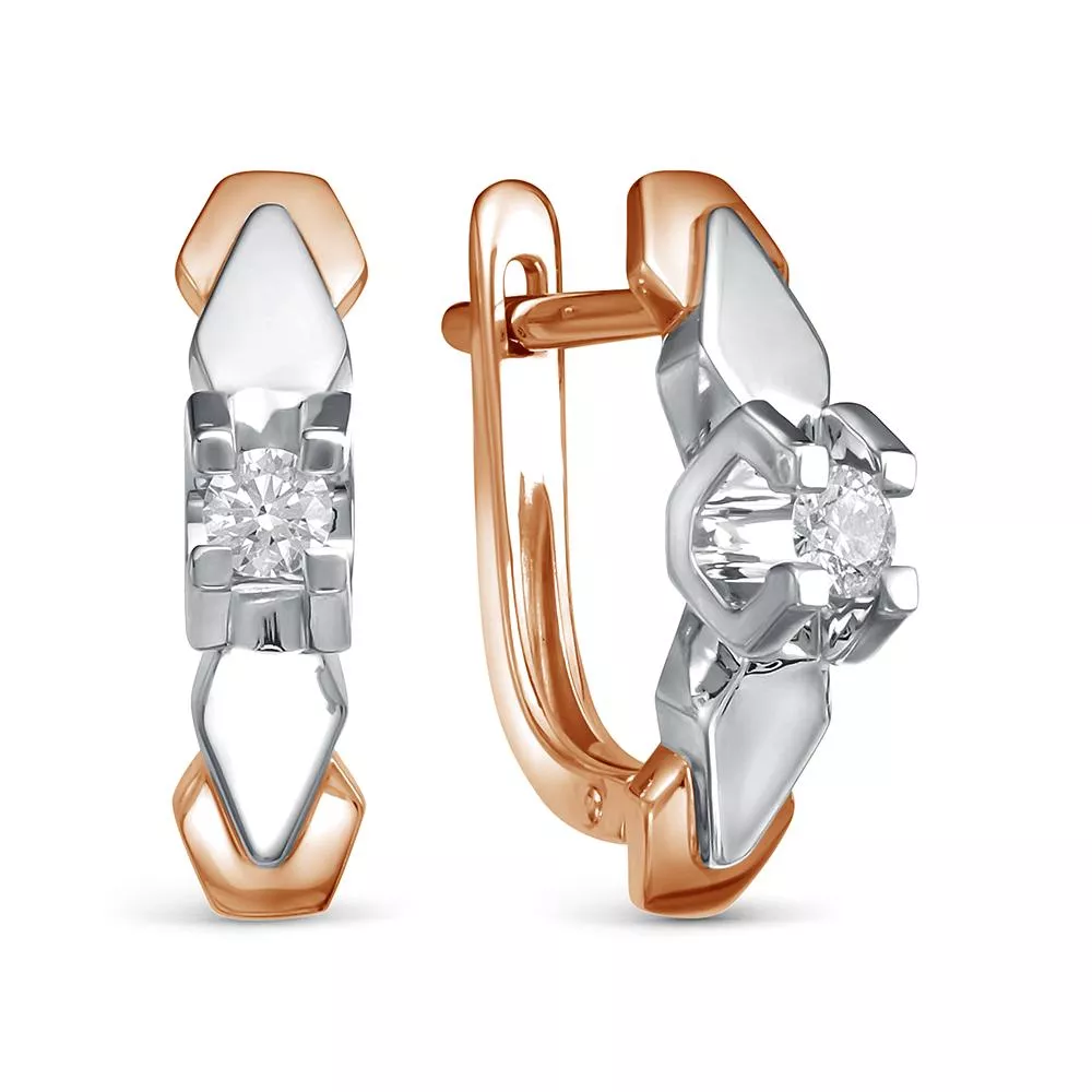 Серьги из красного золота с бриллиантом V27791510000