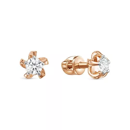 Серьги из красного золота с бриллиантом V41191510000