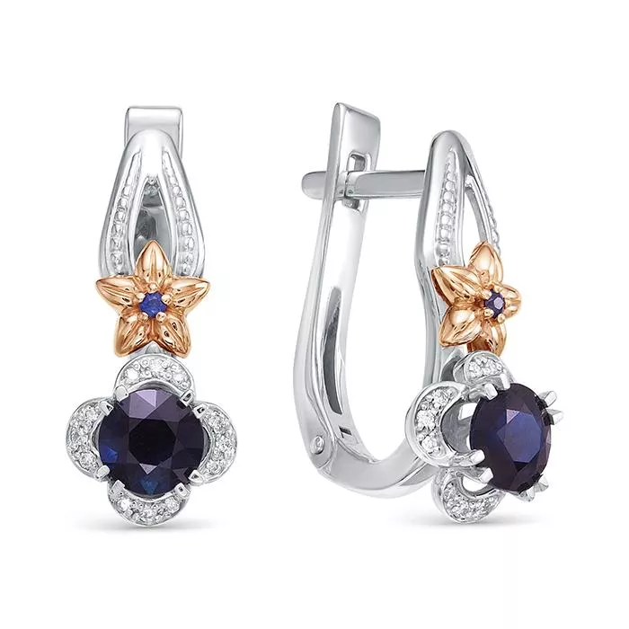 Серьги из белого золота с сапфиром V26282520300