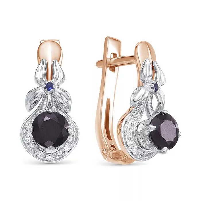 Серьги из красного золота с сапфиром V26291511300