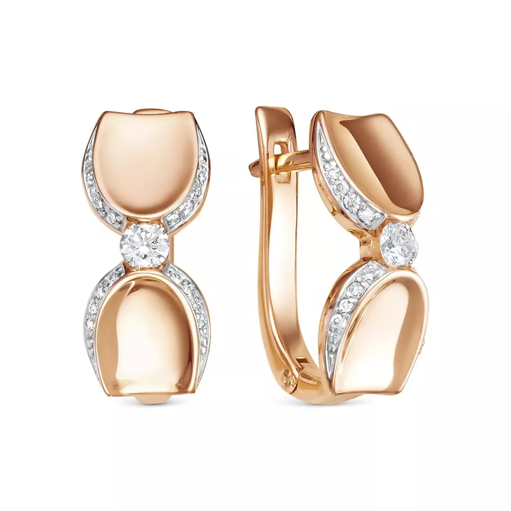 Серьги из красного золота с бриллиантом V28091510000