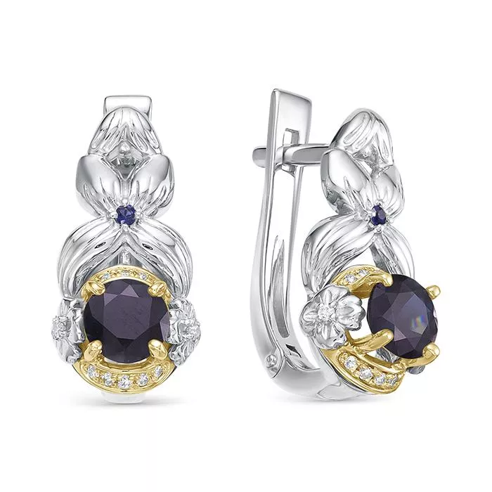 Серьги из белого золота с сапфиром V26272530300