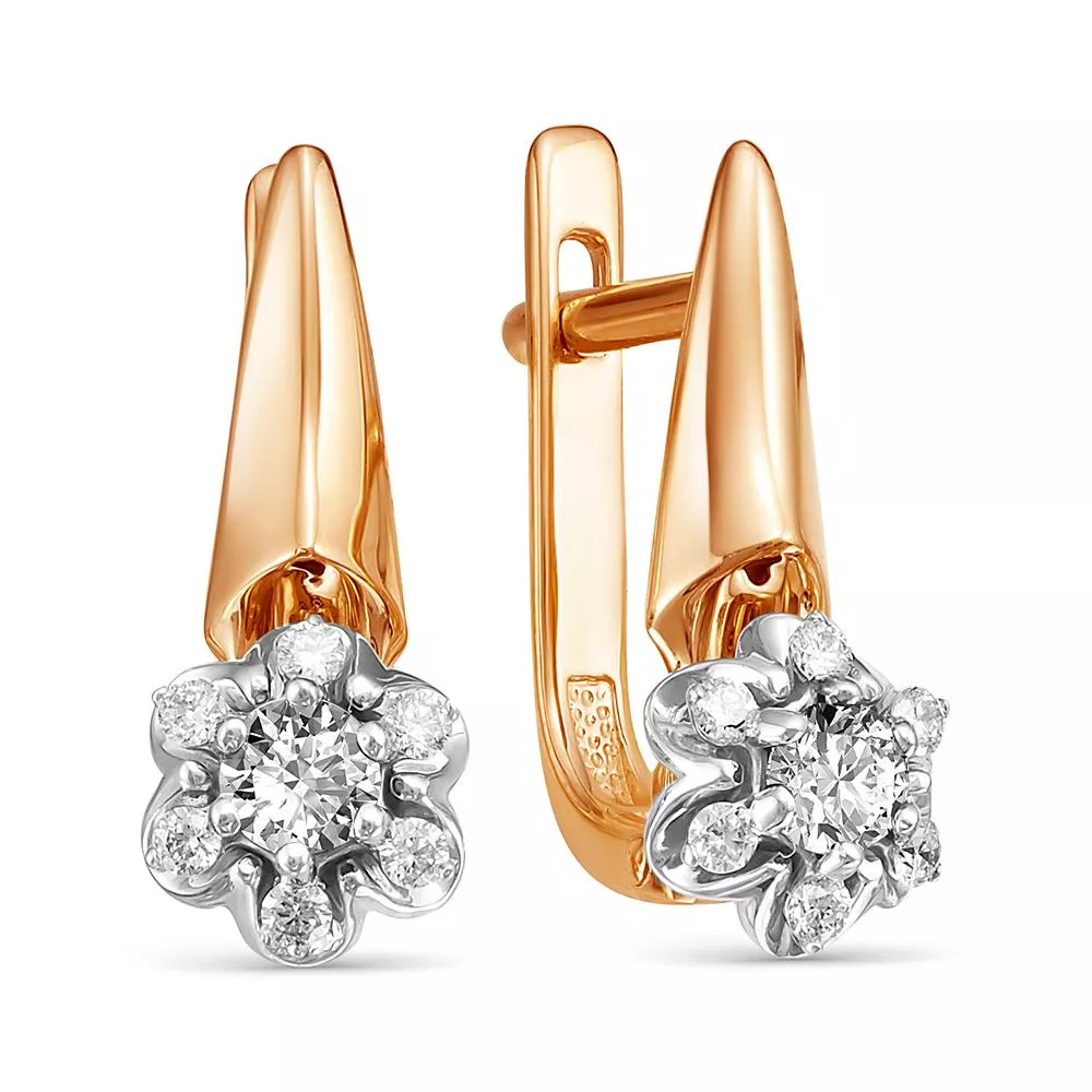 Серьги из красного золота с бриллиантом V24151510000