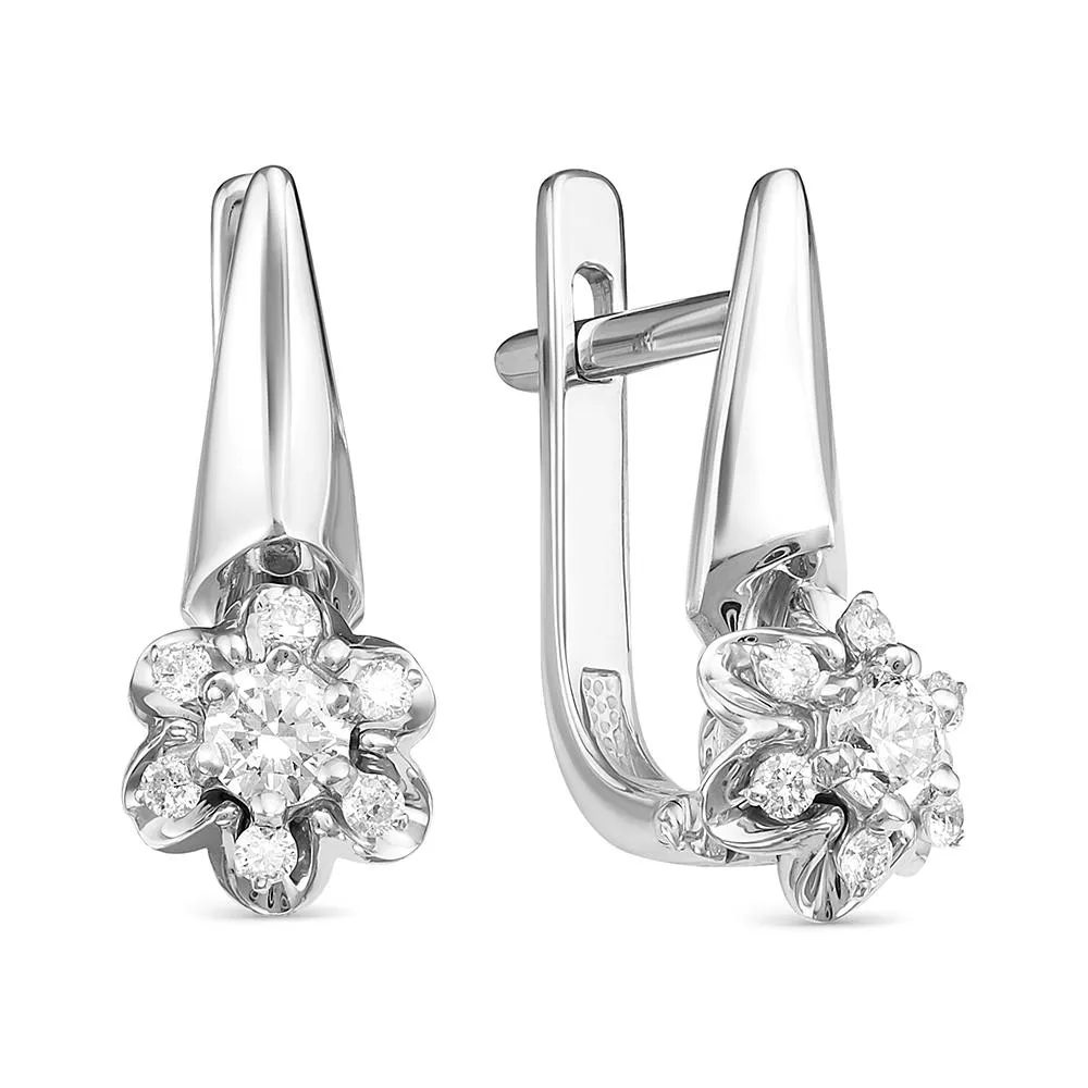 Серьги из белого золота с бриллиантом V24152510000