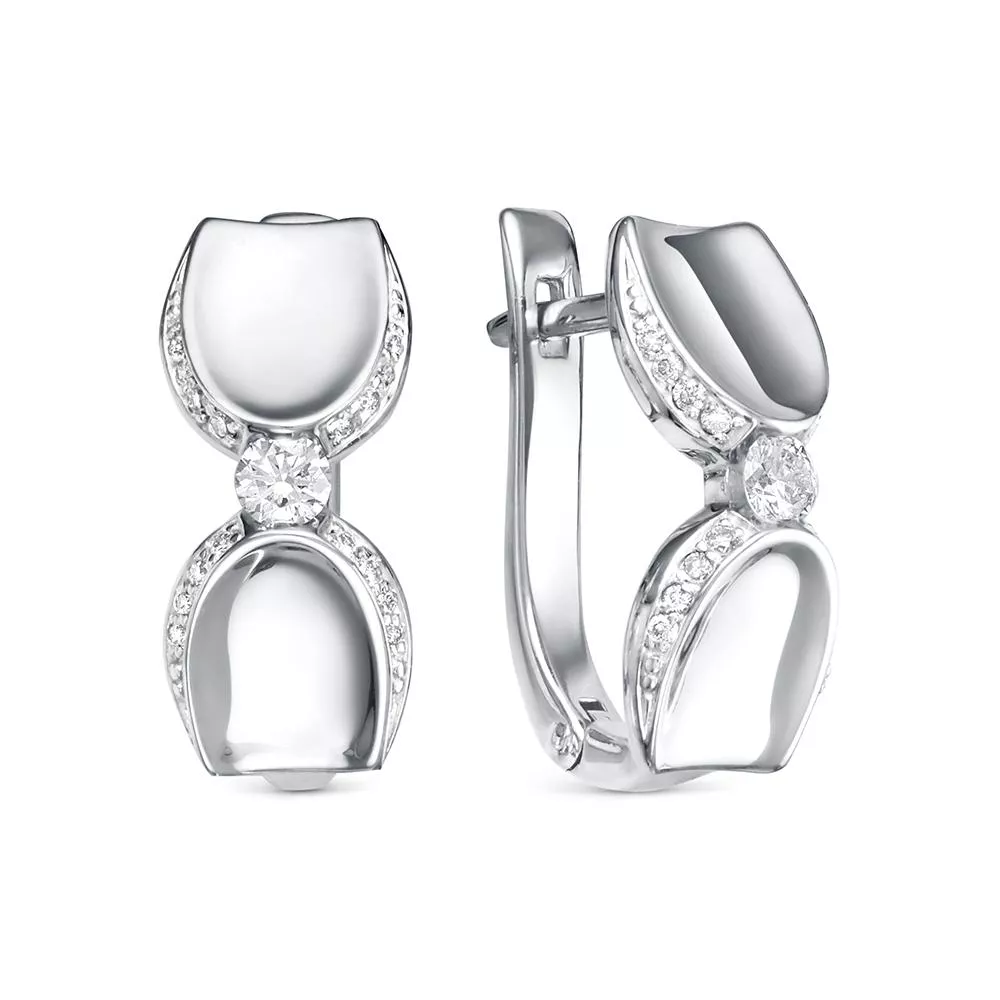 Серьги из белого золота с бриллиантом V28092510000