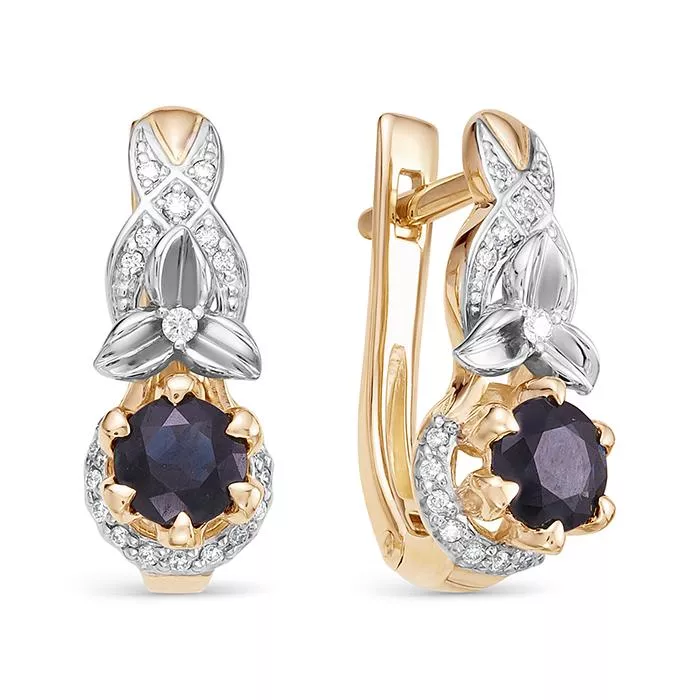 Серьги из лимонного золота с сапфиром V25923510300