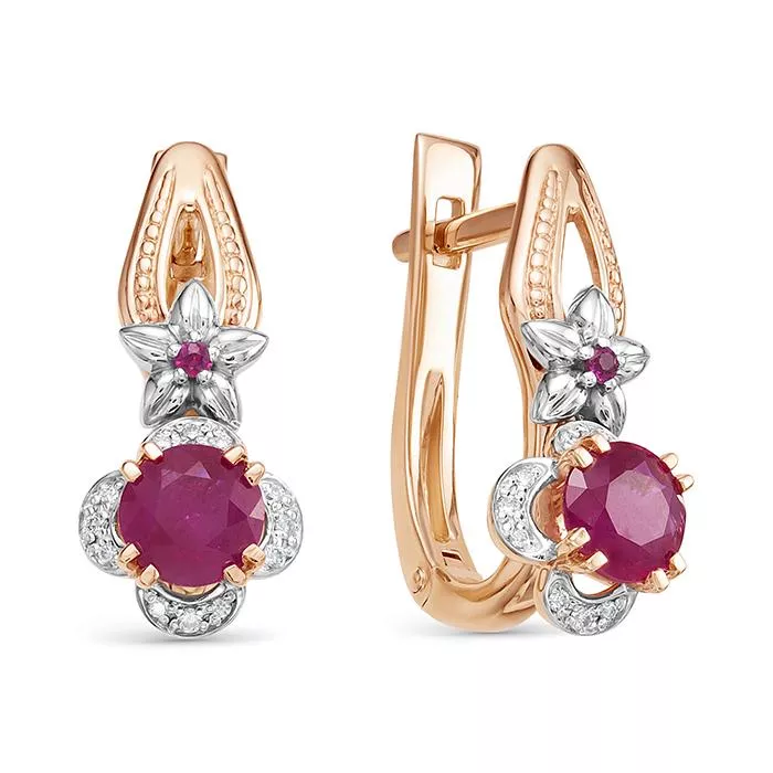 Серьги из красного золота с рубином V26281510500