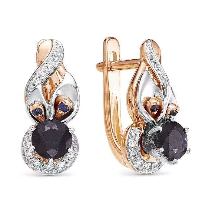 Серьги из красного золота с сапфиром V26301510300