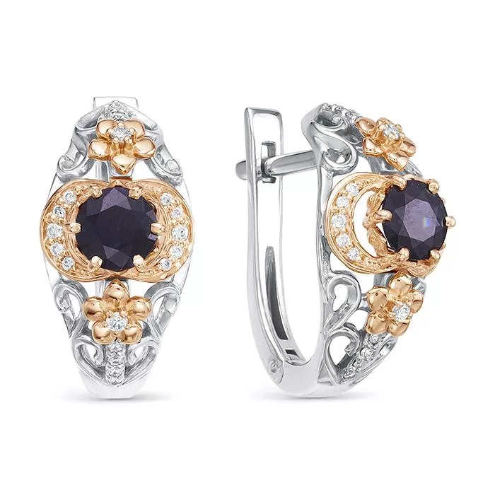 Серьги из белого золота с сапфиром V25932531300