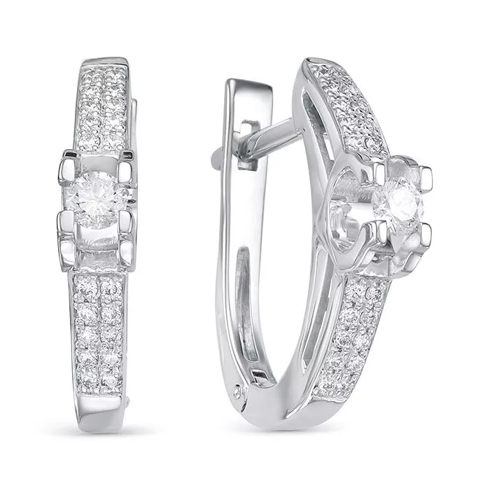 Серьги из белого золота с бриллиантом V24892510000