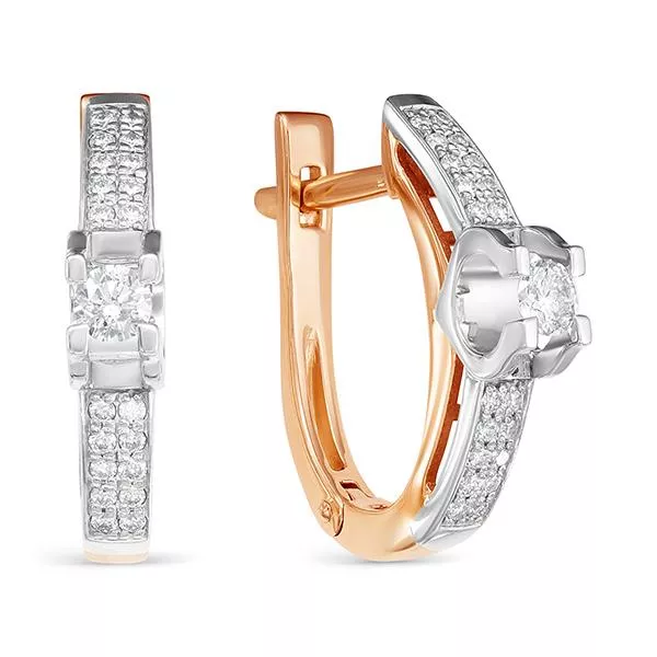 Серьги из красного золота с бриллиантом V24891510000