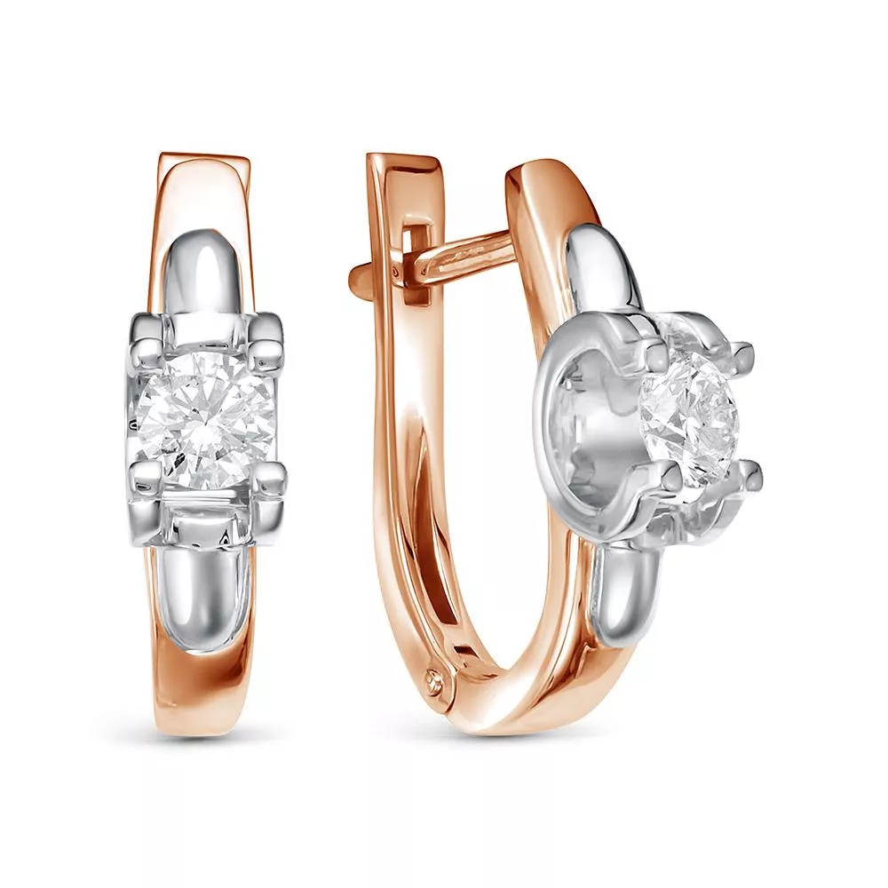 Серьги из красного золота с бриллиантом V27781510000