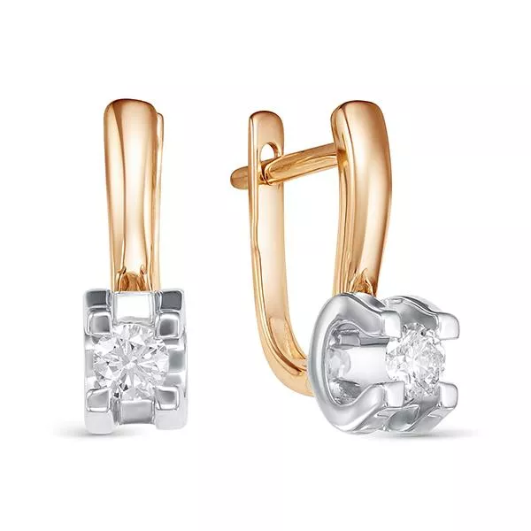 Серьги из красного золота с бриллиантом V24941510000