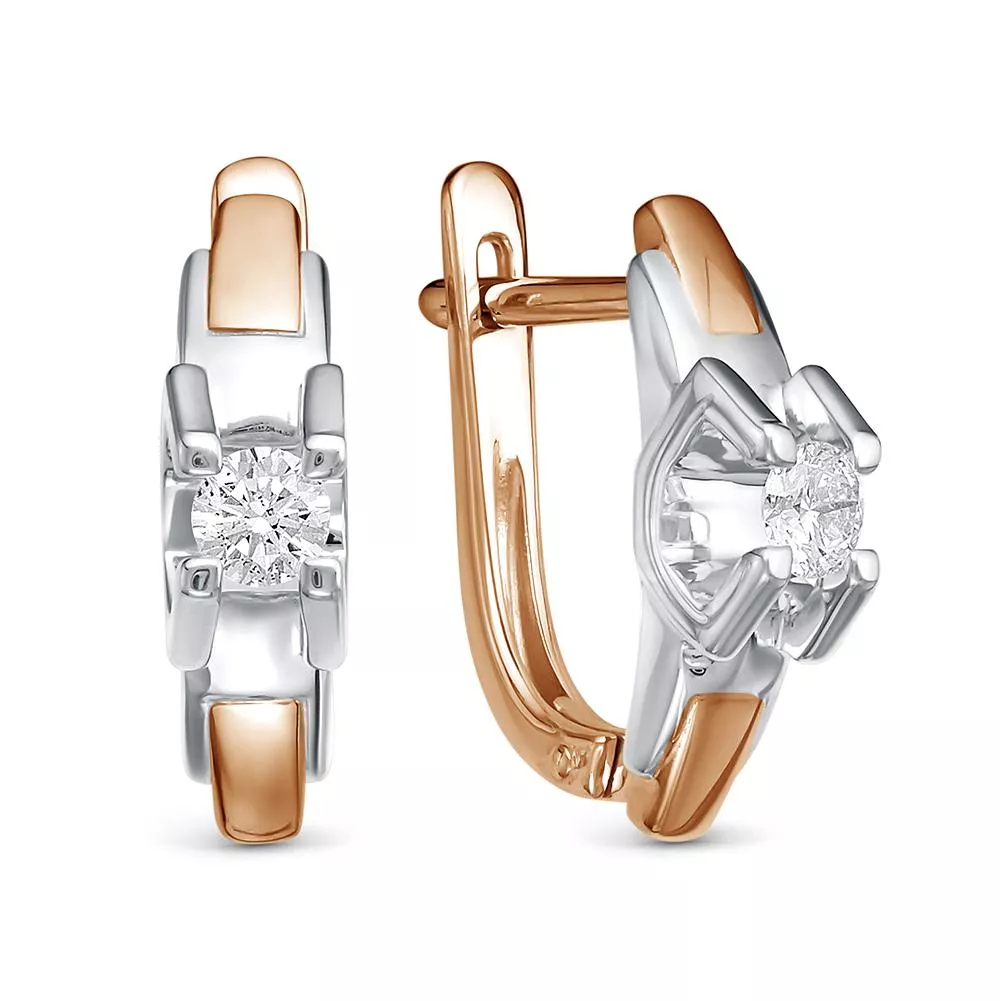 Серьги из красного золота с бриллиантом V27771510000