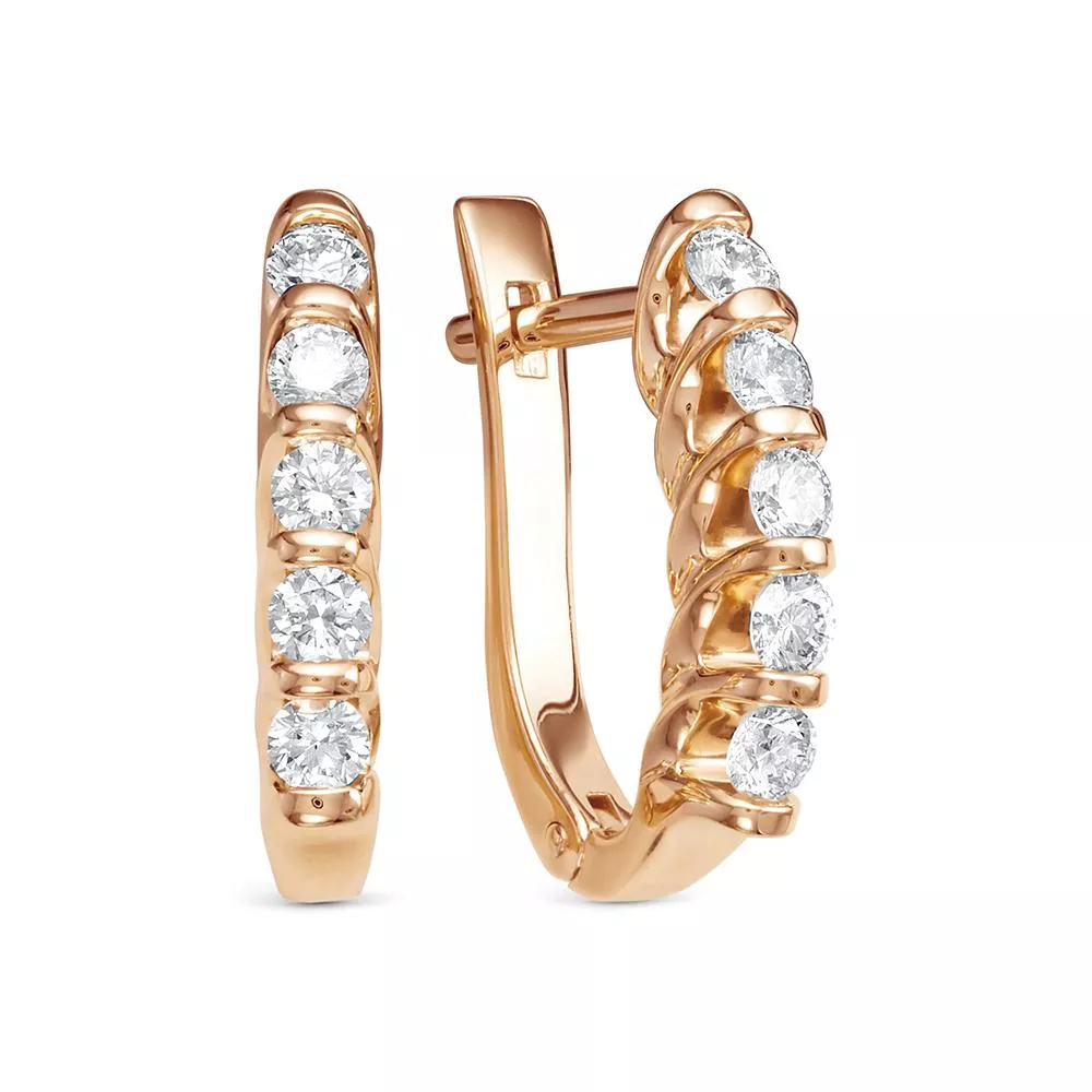 Серьги из красного золота с бриллиантом V28421500000