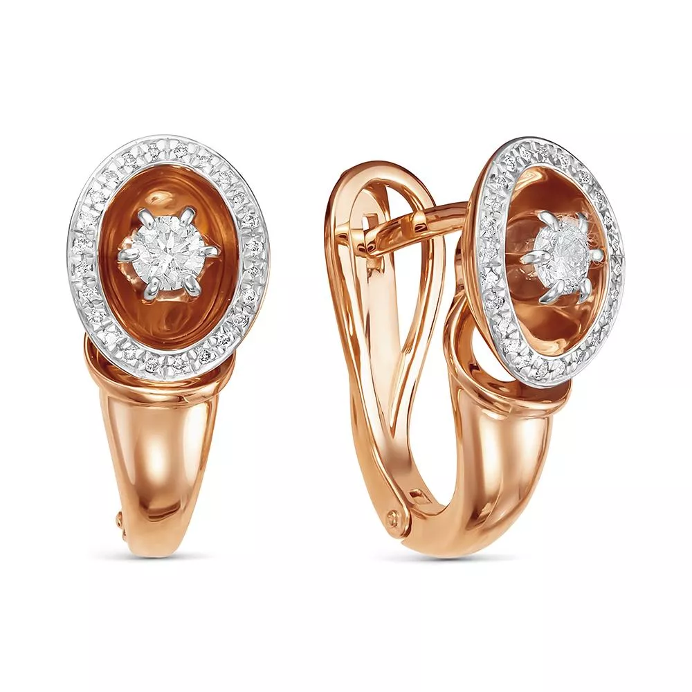 Серьги из красного золота с бриллиантом V26691520000