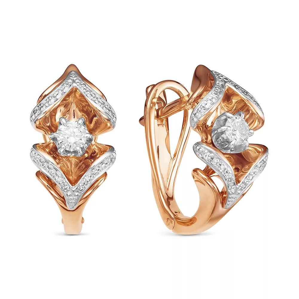 Серьги из красного золота с бриллиантом V26701520000