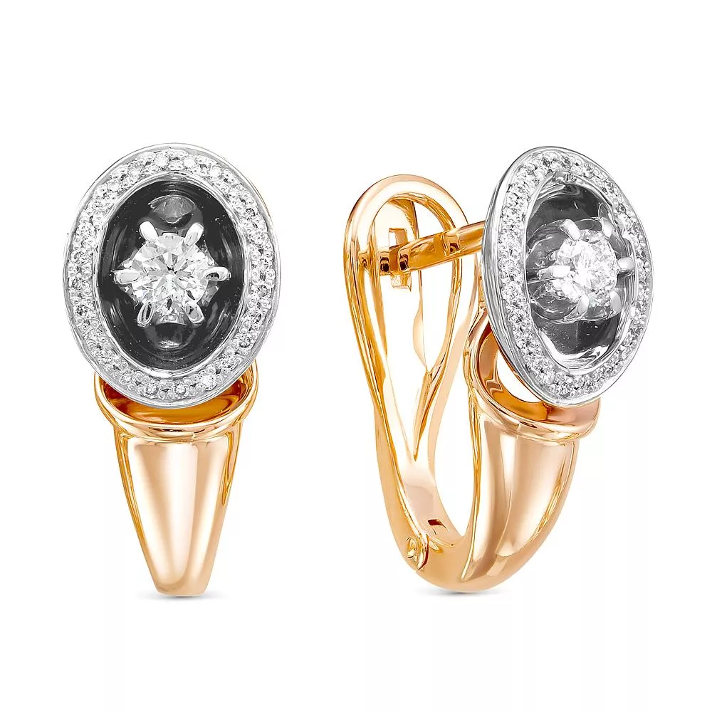 Серьги из красного золота с бриллиантом V26691510000