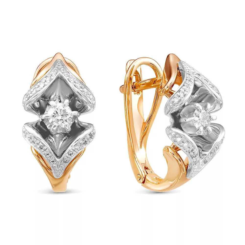 Серьги из красного золота с бриллиантом V26701510000
