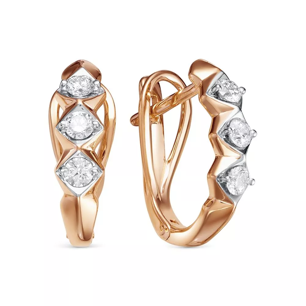 Серьги из красного золота с бриллиантом V28381510000