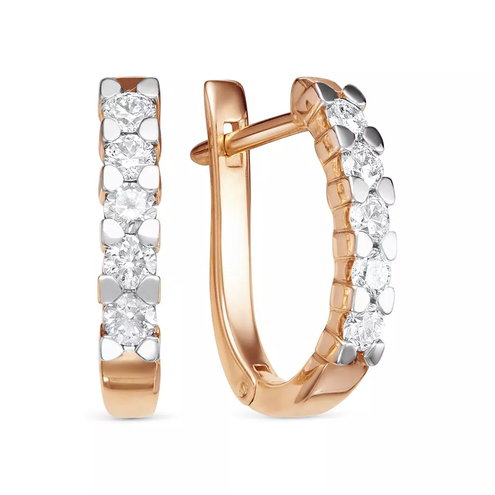 Серьги из красного золота с бриллиантом V28351510000