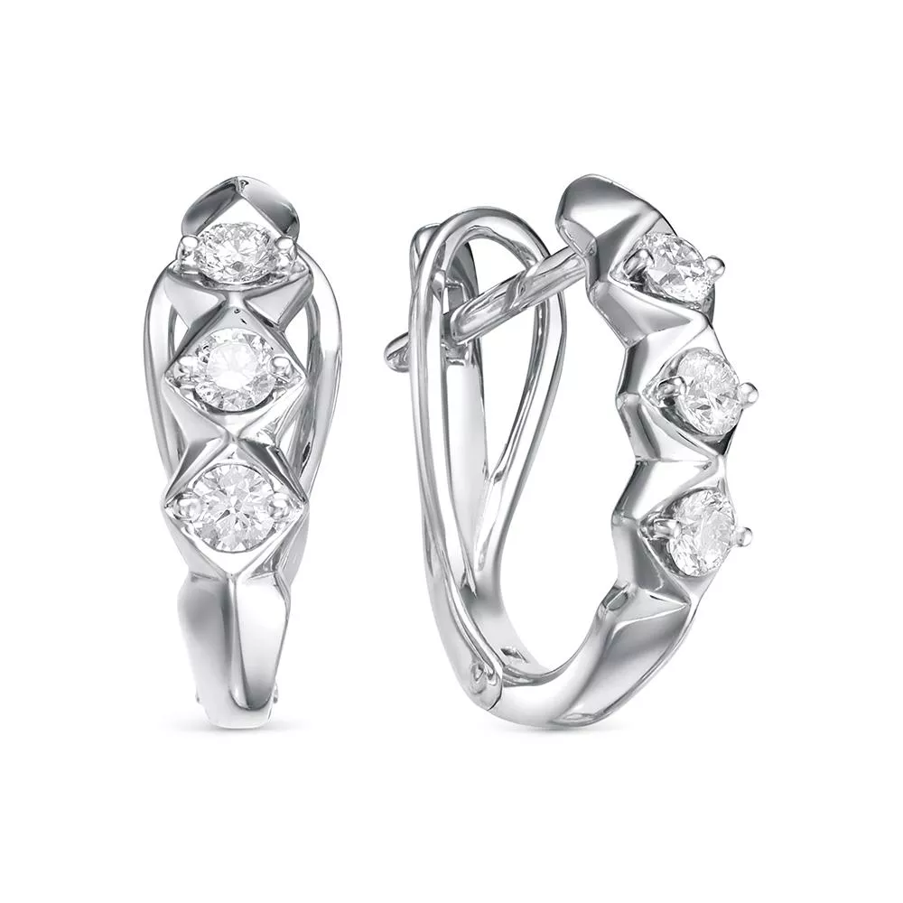 Серьги из белого золота с бриллиантом V28382510000