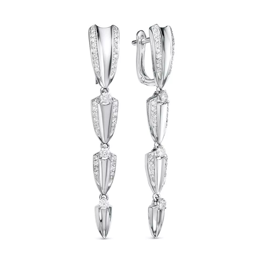 Серьги из белого золота с бриллиантом V28102510002