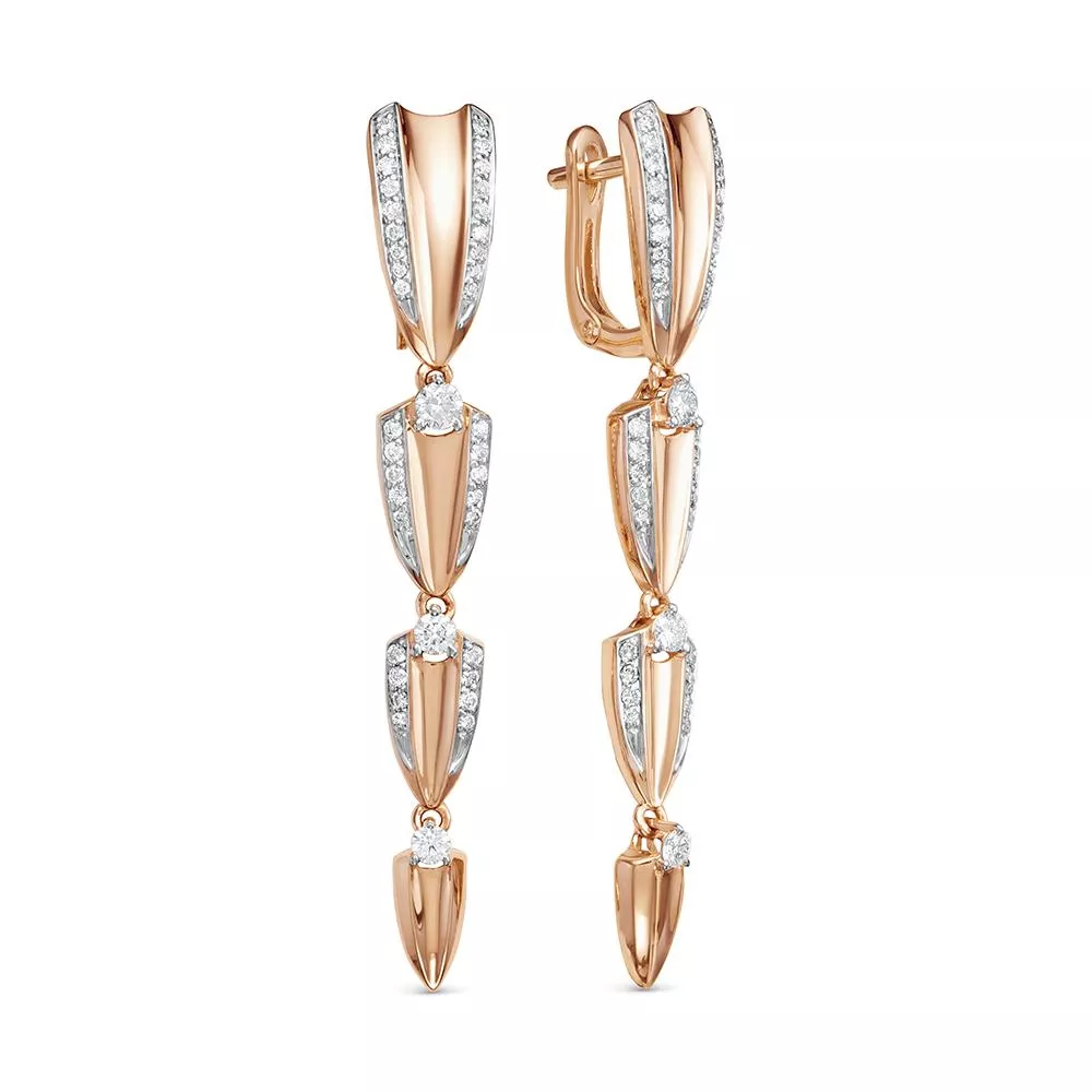 Серьги из красного золота с бриллиантом V28101510002