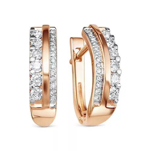 Серьги из красного золота с бриллиантом V28321510000