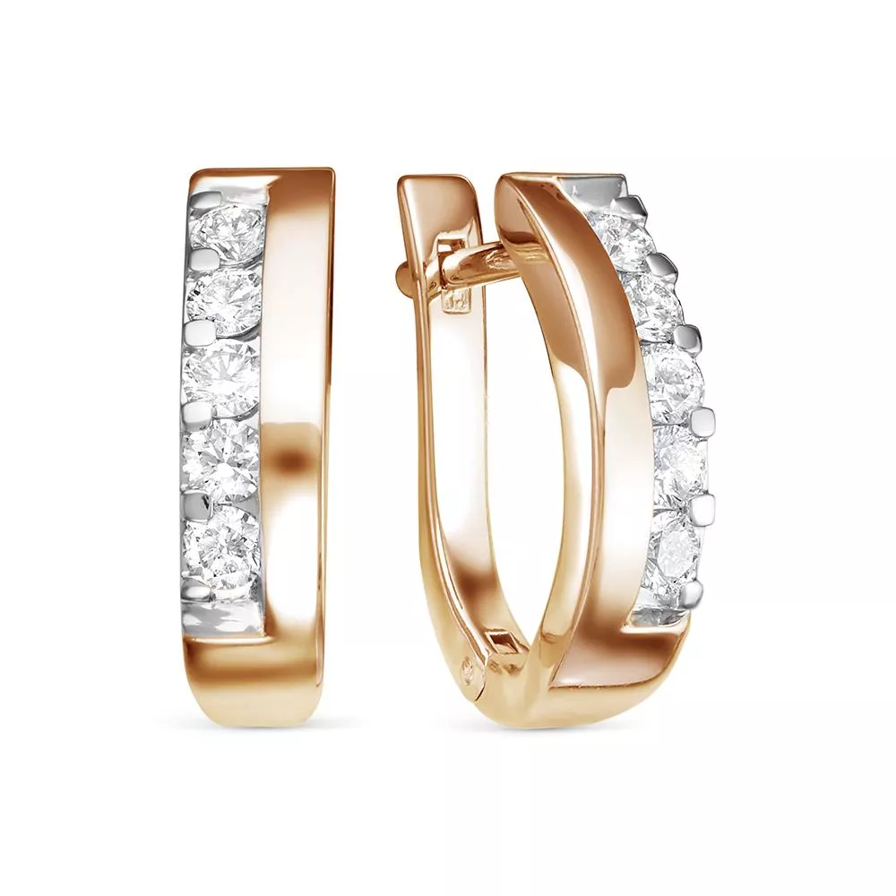 Серьги из красного золота с бриллиантом V28331510000