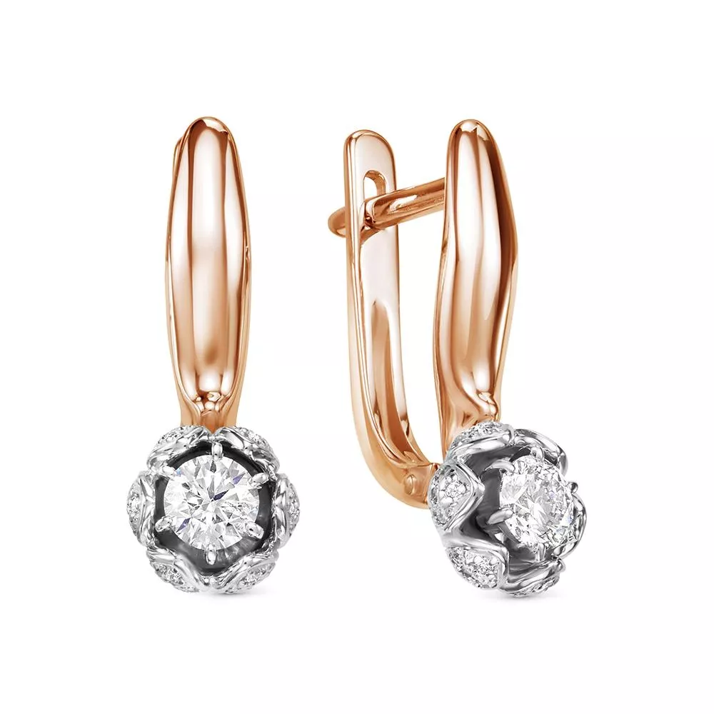 Серьги из красного золота с бриллиантом V26011510000