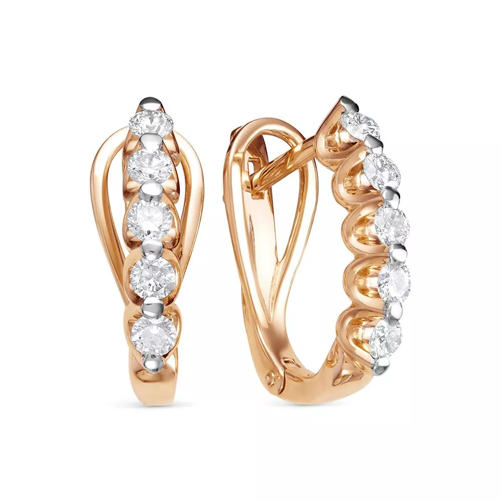 Серьги из красного золота с бриллиантом V28401510000