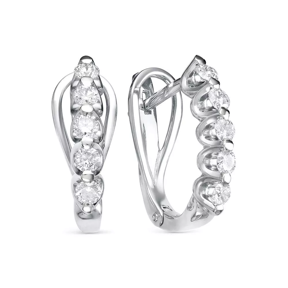 Серьги из белого золота с бриллиантом V28402510000
