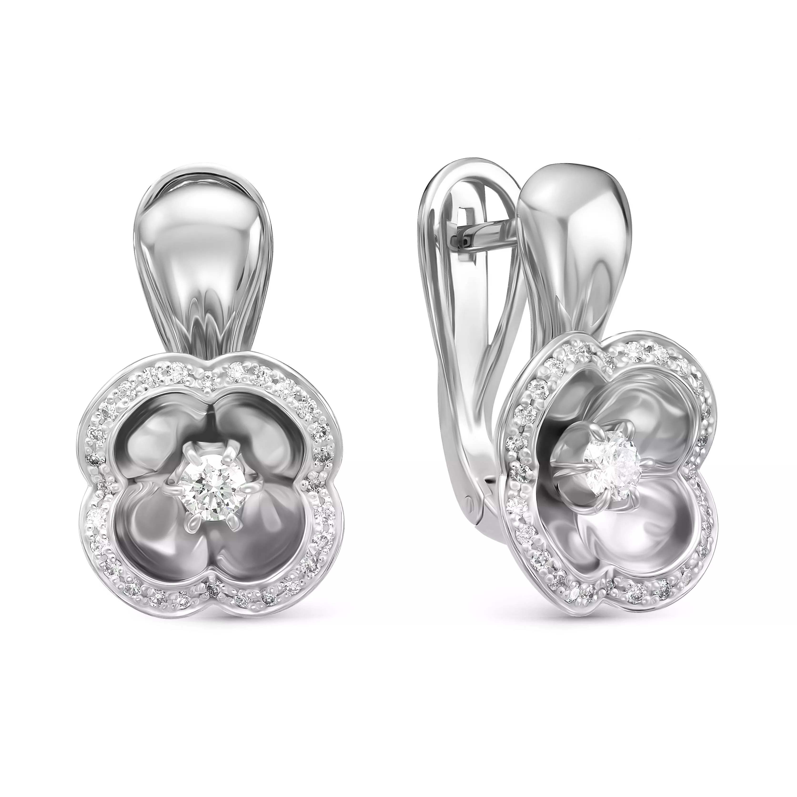 Серьги из белого золота с бриллиантом V26682510000