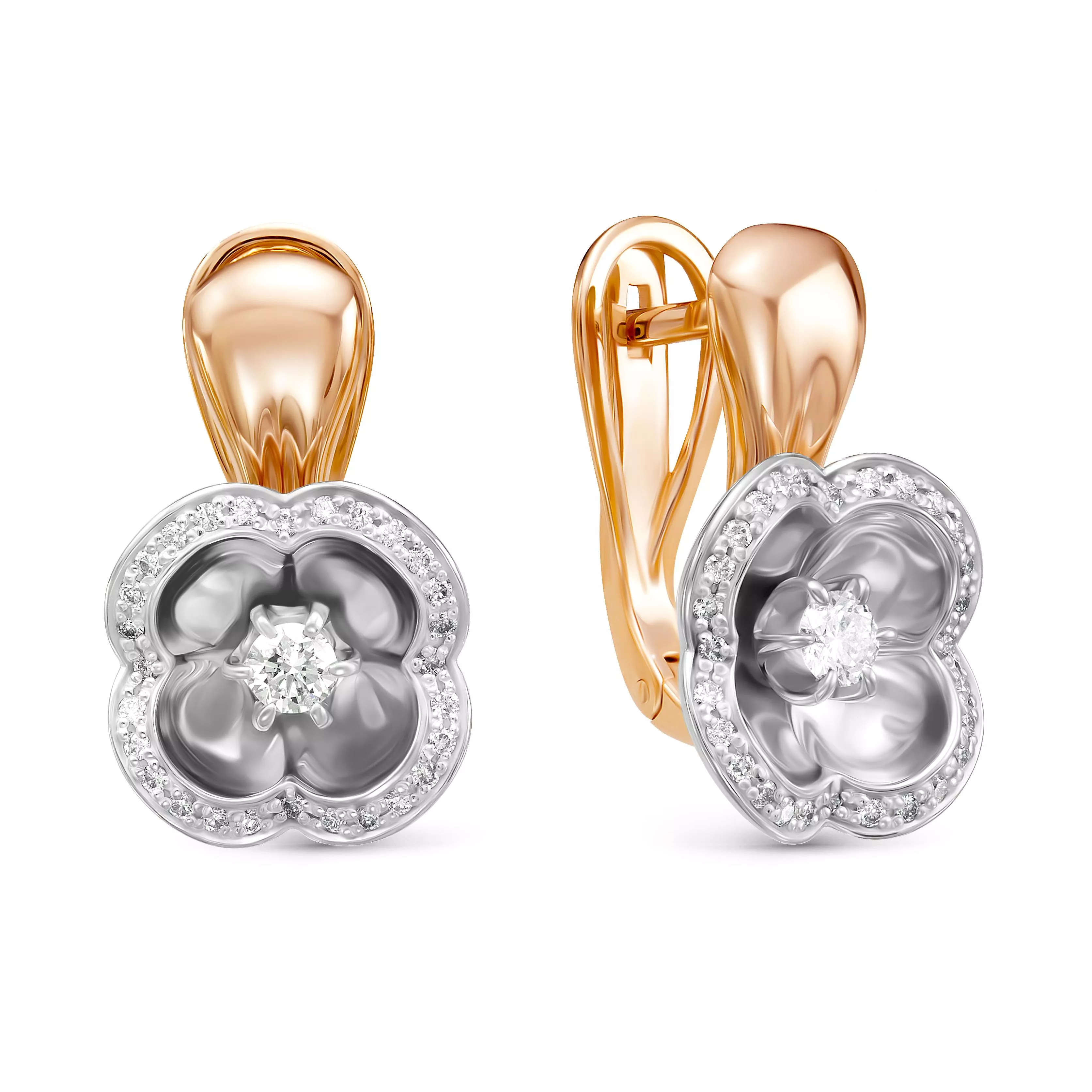 Серьги из красного золота с бриллиантом V26681510000