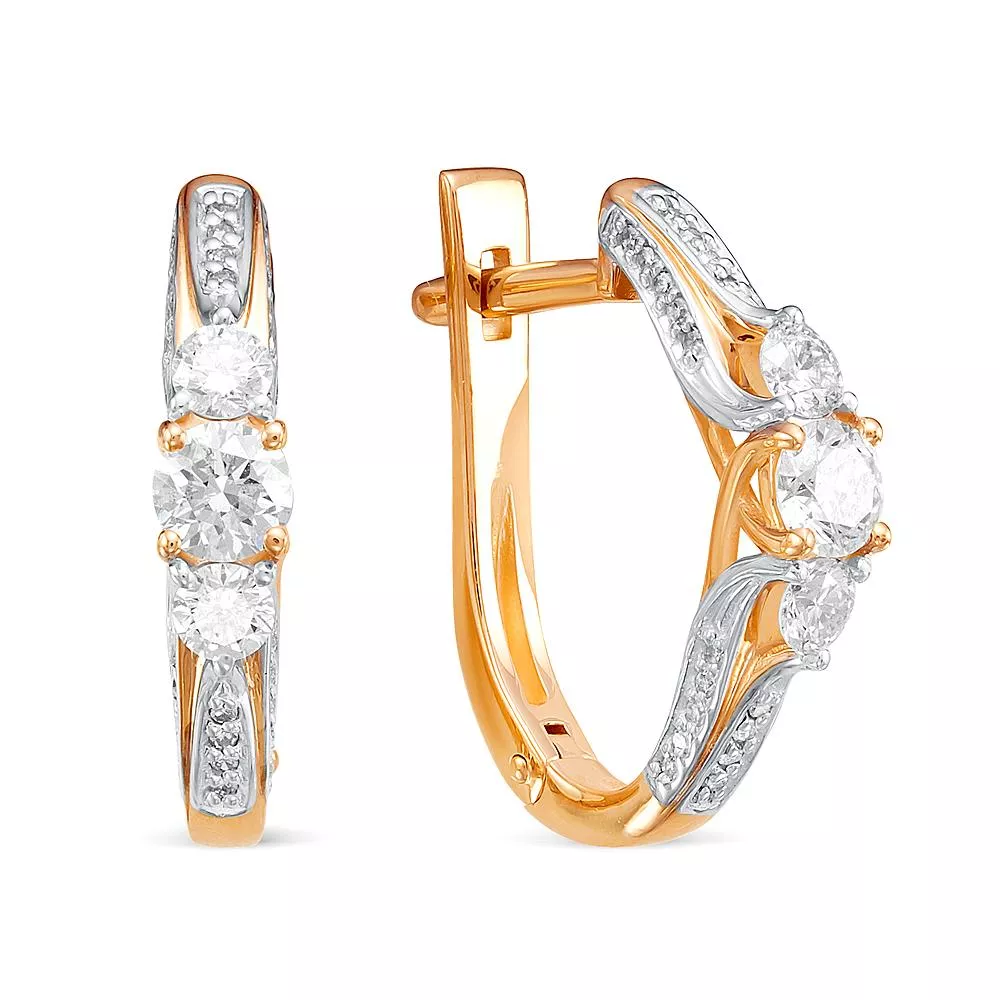 Серьги из красного золота с бриллиантом V25951510000
