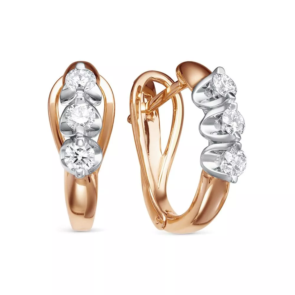 Серьги из красного золота с бриллиантом V28371510000