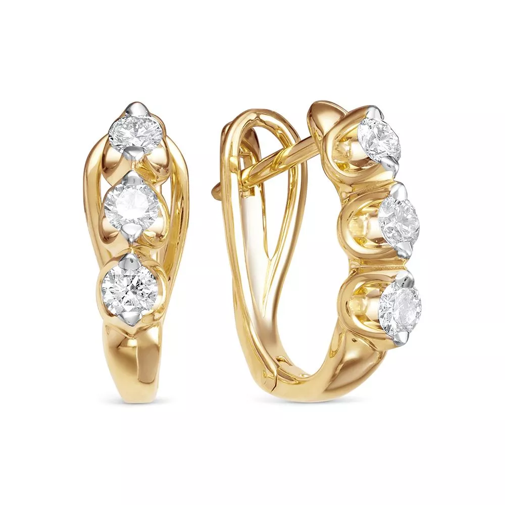 Серьги из лимонного золота с бриллиантом V28393510000