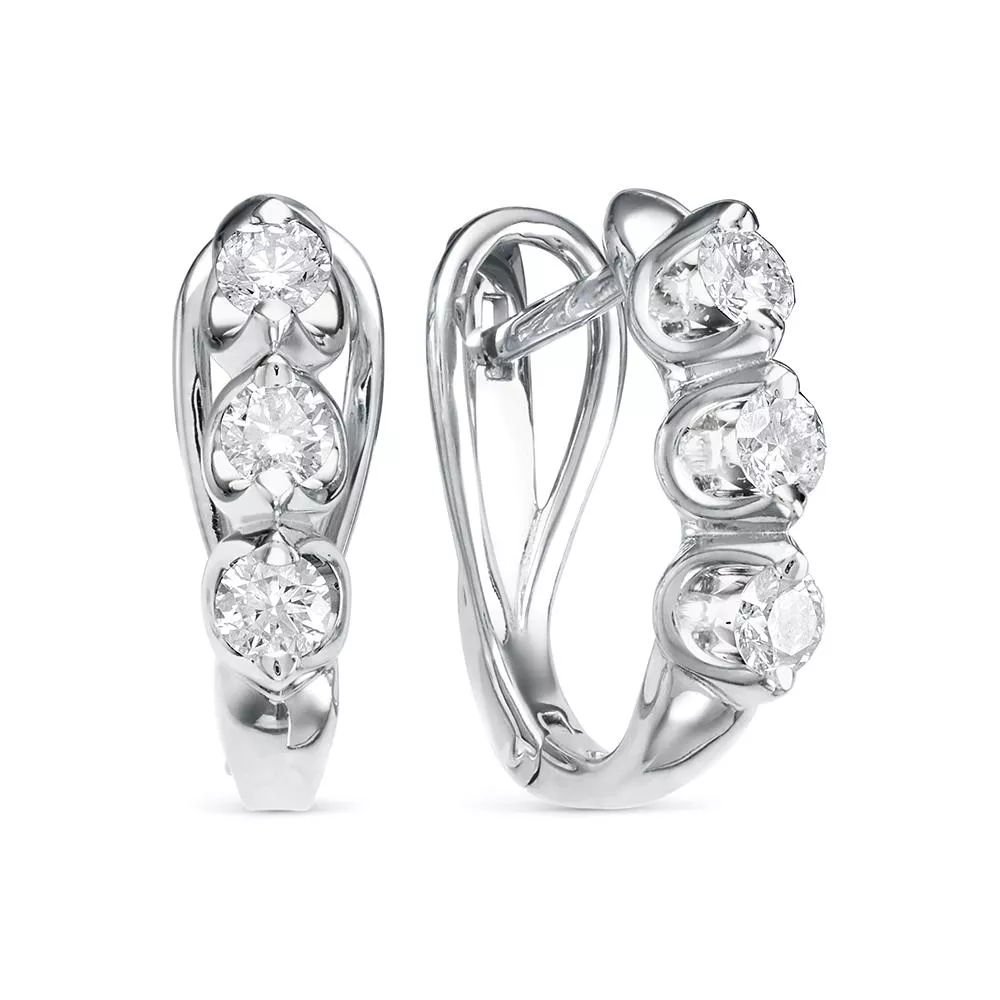 Серьги из белого золота с бриллиантом V28392510000