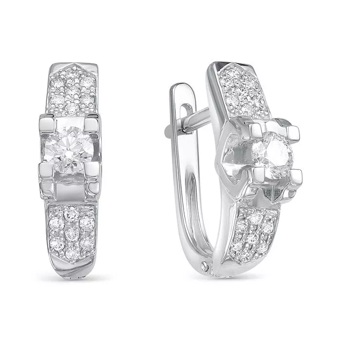 Серьги из белого золота с бриллиантом V24792510000