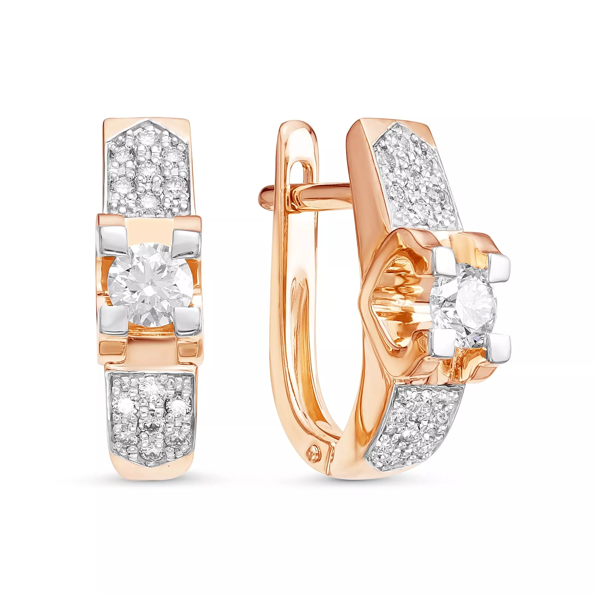 Серьги из красного золота с бриллиантом V24791510000