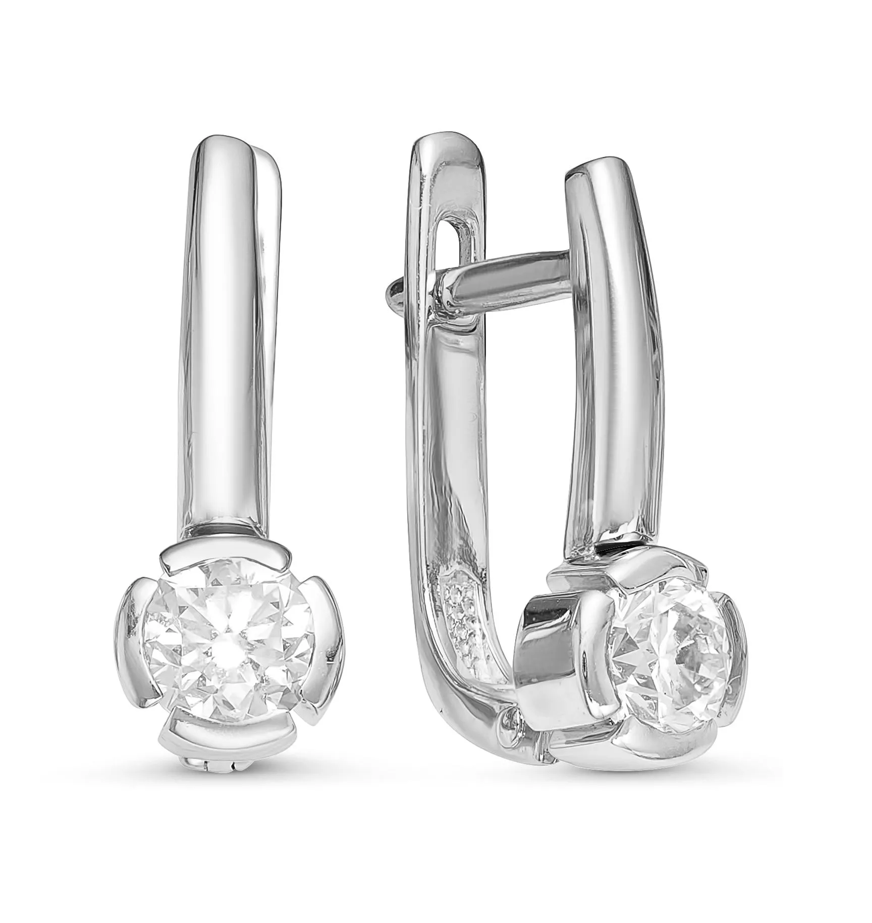 Серьги из белого золота с бриллиантом V21892510000