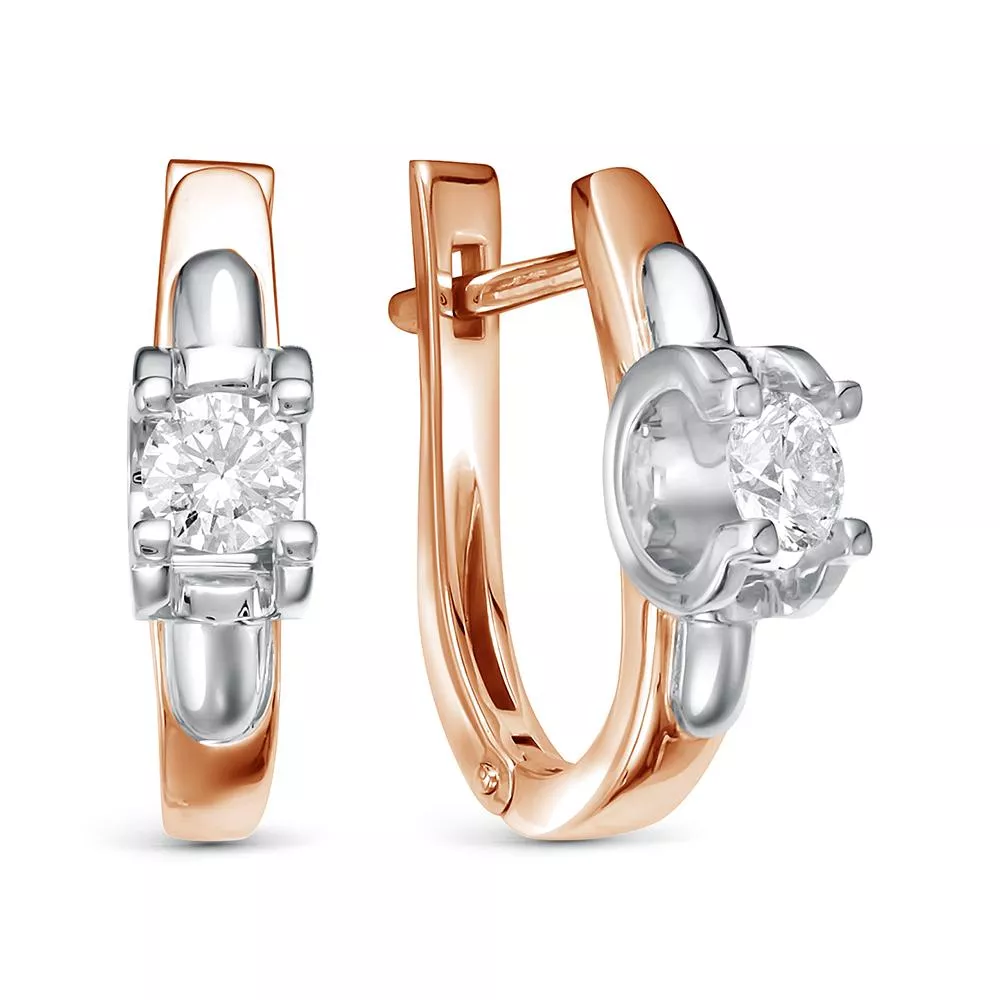 Серьги из красного золота с бриллиантом V27761510000