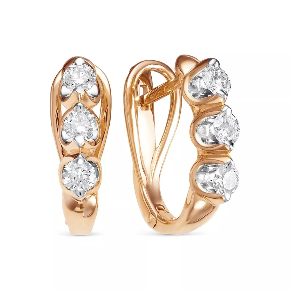 Серьги из красного золота с бриллиантом V28391510000