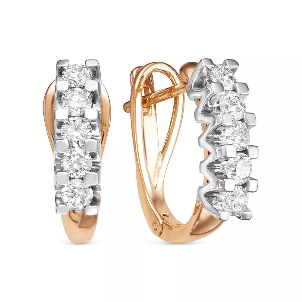 Серьги из красного золота с бриллиантом V28431510000